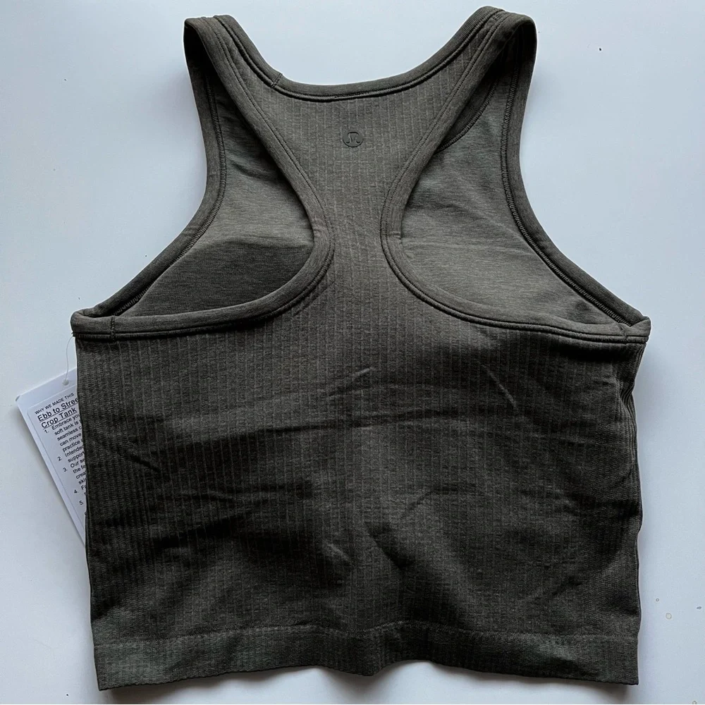 NWT Lululemon Ebb to Street Cropped Racerback Tank Top - Carob Brown - Picture 7 of 8